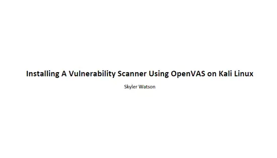 Vulnerability Scanner Setup Guide