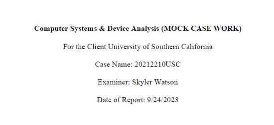 Digital Forensics Report Paper